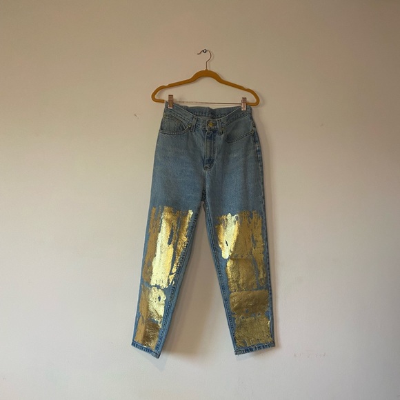 L.L. Bean Denim - Distressed Metallic Coated Denim Jeans